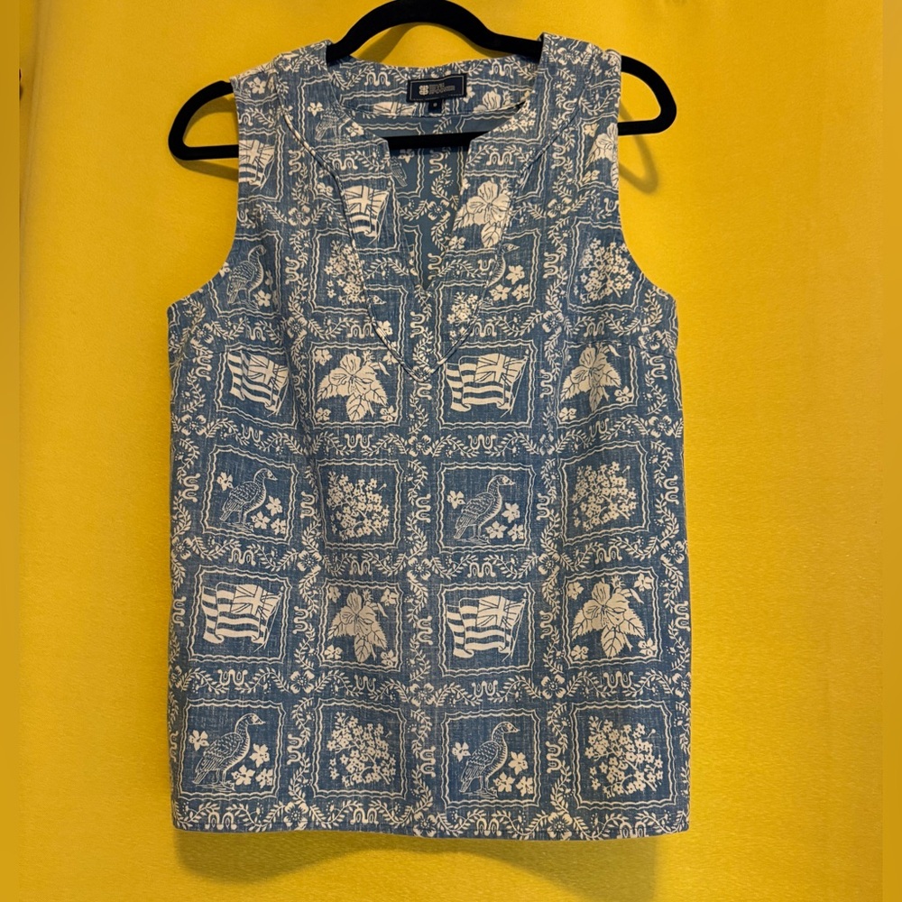 Reyn Spooner Blue Lahaina Sailor Sleeveless Blouse